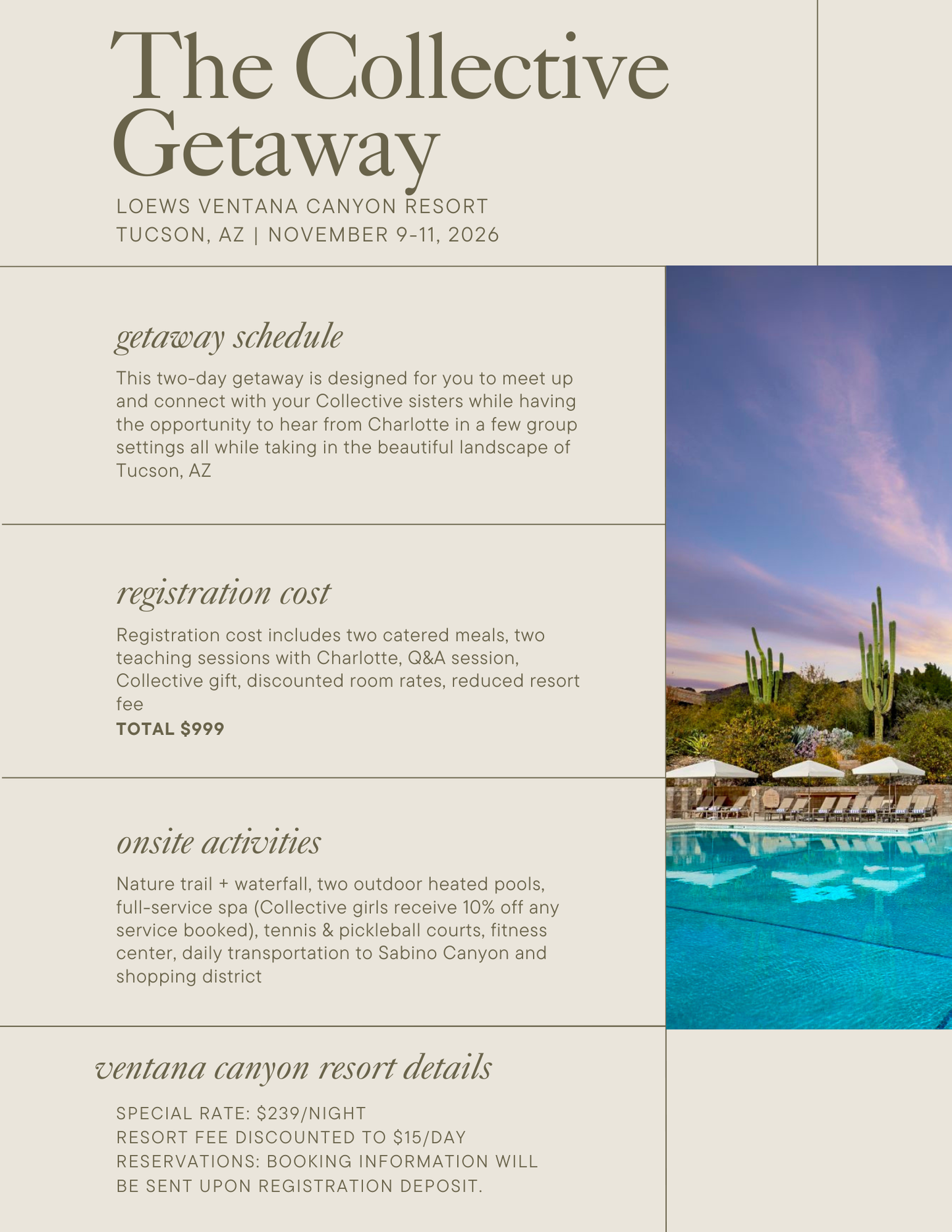 The Collective Getaway | 2026 - PAY IN FULL